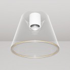 Plafoniera design con lampadina Ghost a cono trasparente