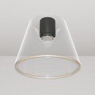 Plafoniera design con lampadina Ghost a cono trasparente