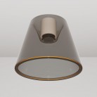 Plafoniera design con lampadina Ghost a cono smoky