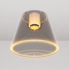 Plafoniera design con lampadina Ghost a cono smoky