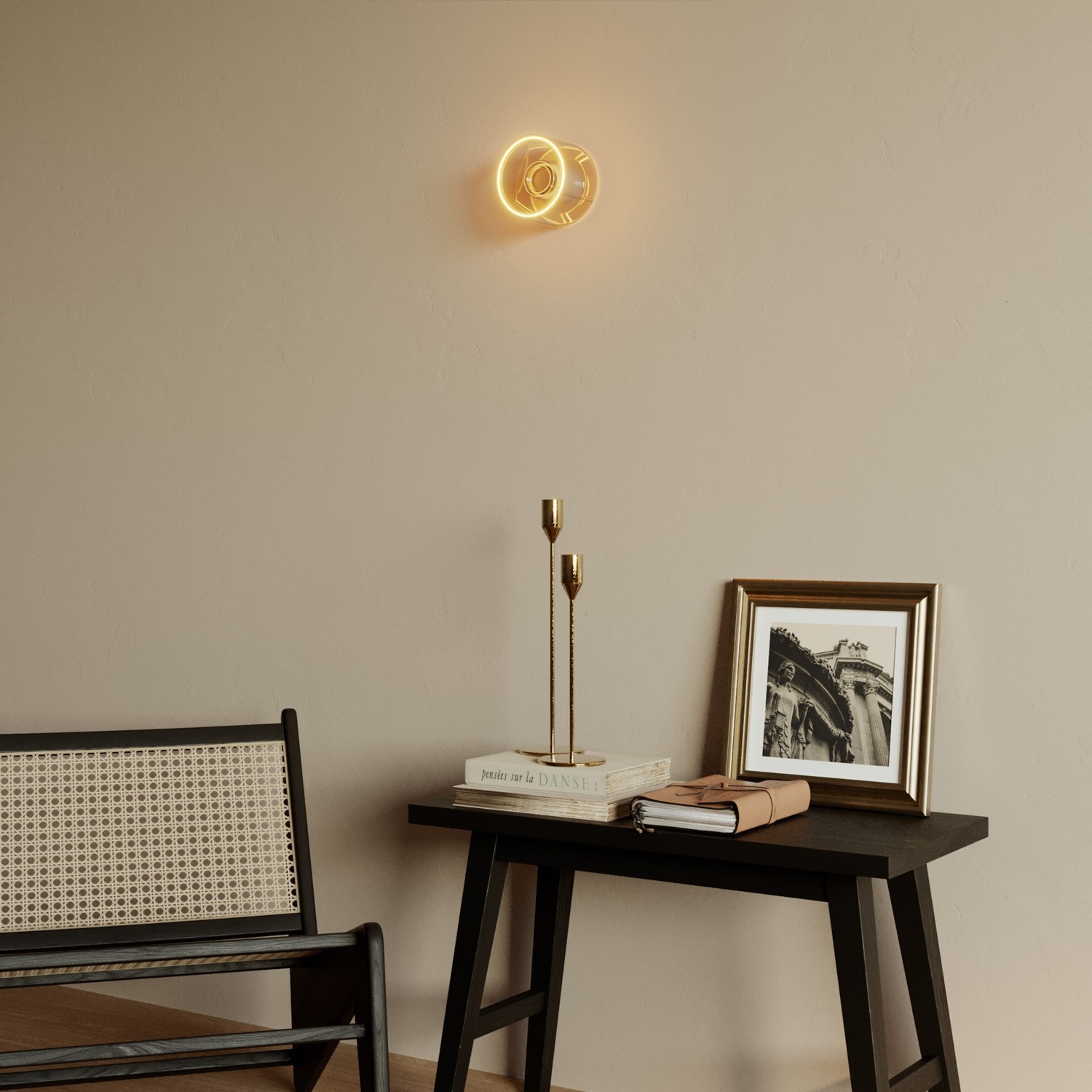 Applique con lampadina Ghost mini smoky