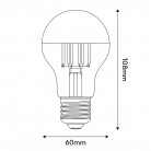 Lampadina LED Mezza Sfera Argento Goccia A60 7W 650Lm E27 2700K Dimmerabile - A02