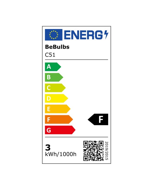 Lampadina LED Dorata Carbon Line filamento verticale Candela C35 3,5W 300Lm E14 2700K Dimmerabile - C51