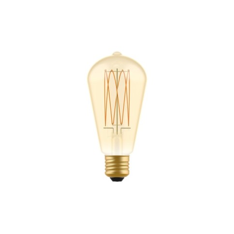 Lampadina LED Dorata Carbon Line filamento verticale Edison ST64 7W 640Lm E27 2700K Dimmerabile - C54