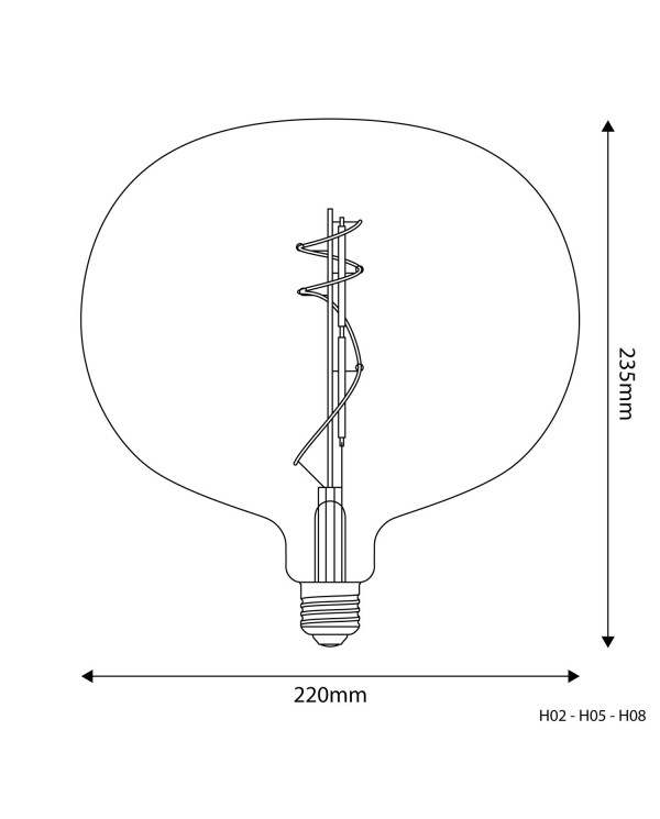 Lampadina LED Trasparente Ellipse 220 10W 1100Lm E27 2700K Dimmerabile - H02