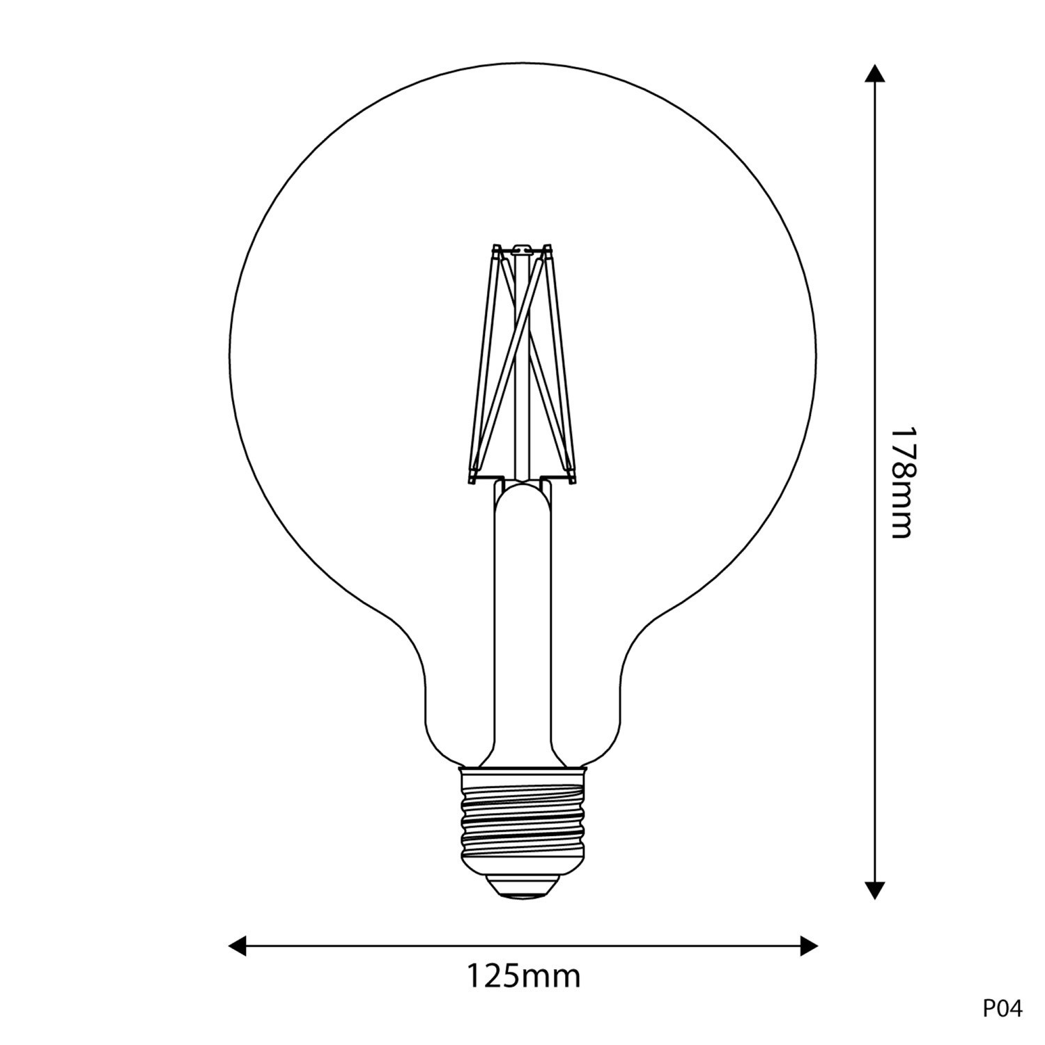 Lampadina LED Effetto Porcellana CRI 95 G125 7W 640Lm E27 2700K Dimmerabile - P04