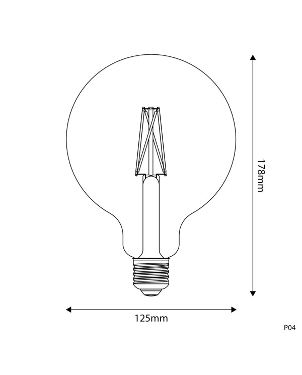 Lampadina LED Effetto Porcellana CRI 95 G125 7W 640Lm E27 2700K Dimmerabile - P04