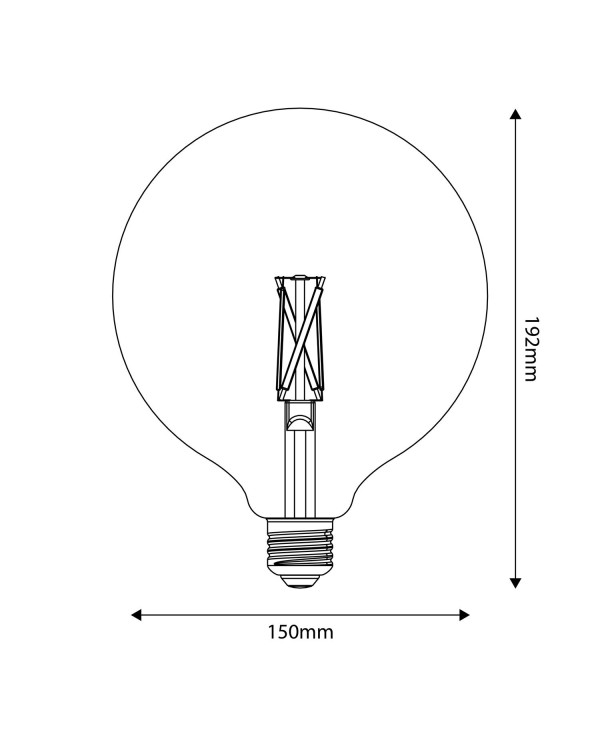 Lampadina LED Effetto Porcellana CRI 95 G150 7W 640Lm E27 2700K Dimmerabile – P05