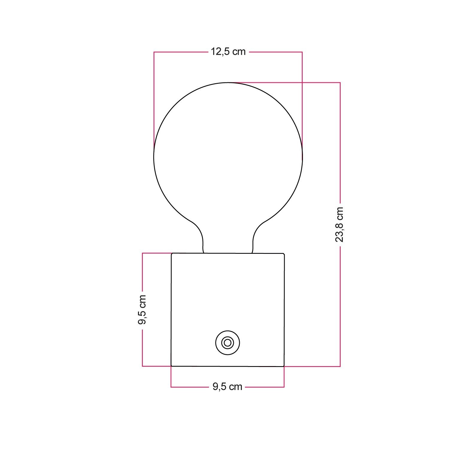 Lampada portatile ricaricabile Cabless03 con lampadina globo G125