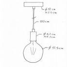 Lampada a sospensione Made in Italy completa di cavo tessile e finiture in metallo