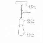 Lampada a sospensione Made in Italy completa di cavo tessile e finiture in metallo satinato