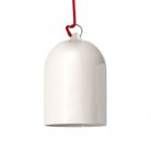 Lampada a sospensione Made in Italy completa di cavo tessile e paralume Mini Campana XS in ceramica