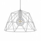 Lampada a sospensione Made in Italy completa di cavo tessile, paralume Dome e finiture in metallo