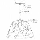 Lampada a sospensione Made in Italy completa di cavo tessile, paralume Dome e finiture in metallo