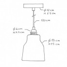 Lampada a sospensione Made in Italy completa di cavo tessile, paralume Vaso in ceramica e finiture in metallo