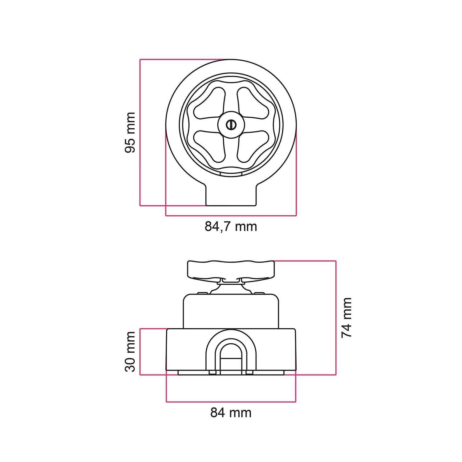 Kit interruttore/deviatore con manopola e base per Creative-Tubes in porcellana bianca