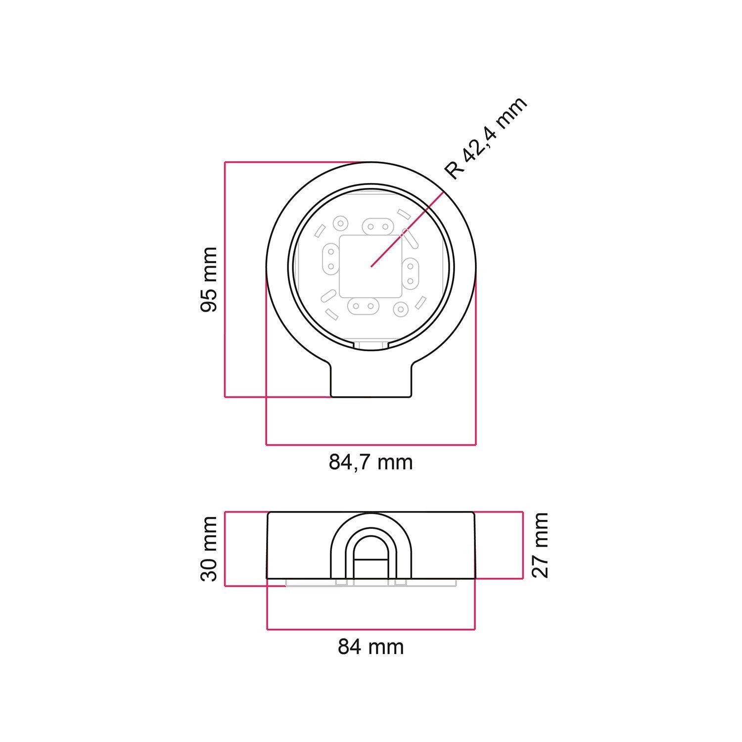 Base in porcellana per presa elettrica e interruttore/deviatore compatibile con Creative-Tubes - da 1 a 4 uscite