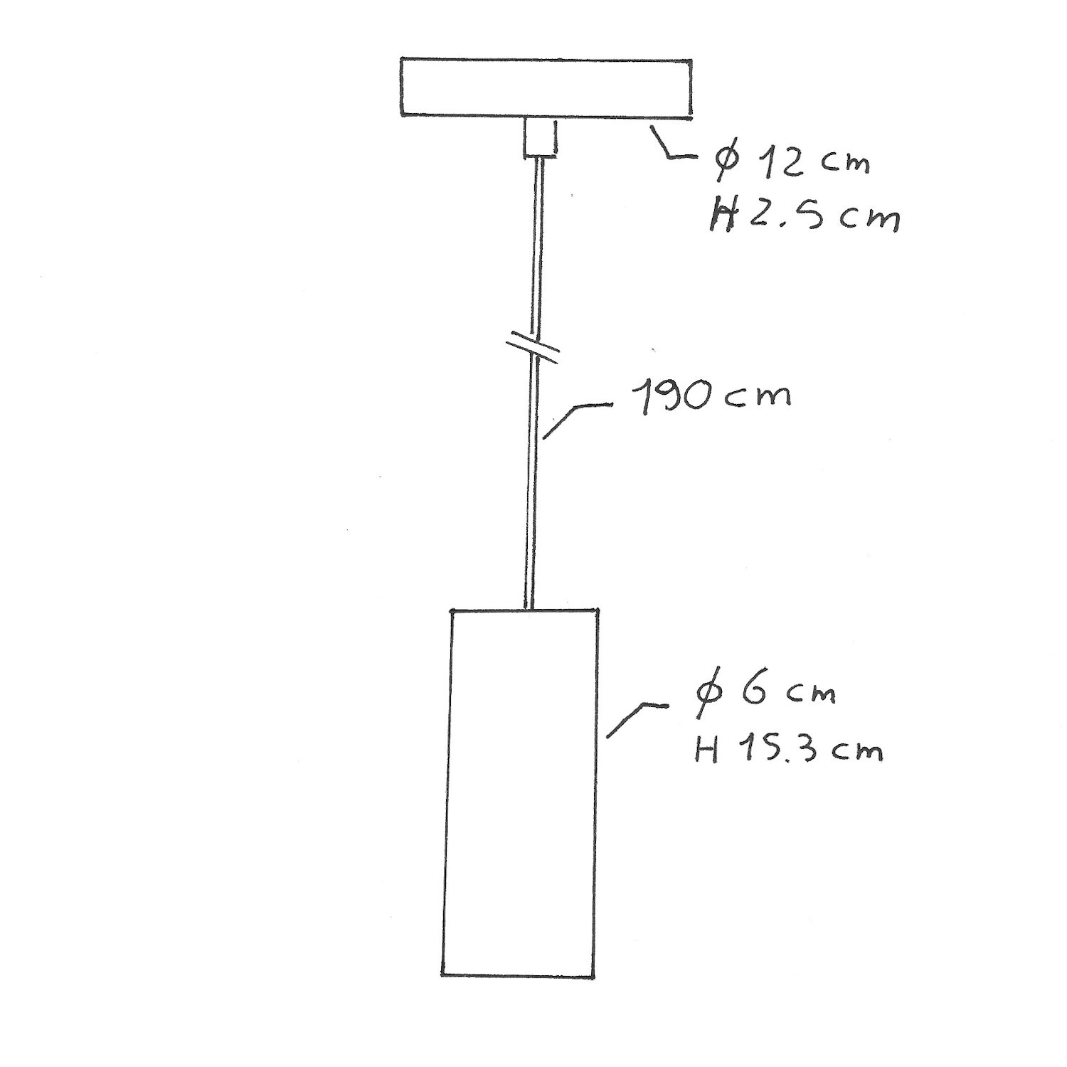 Lampada a sospensione completa di cavo tessile, paralume Tub-E14 e finiture in metallo