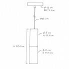 Lampada a sospensione completa di cavo tessile e doppio paralume Tub-E14