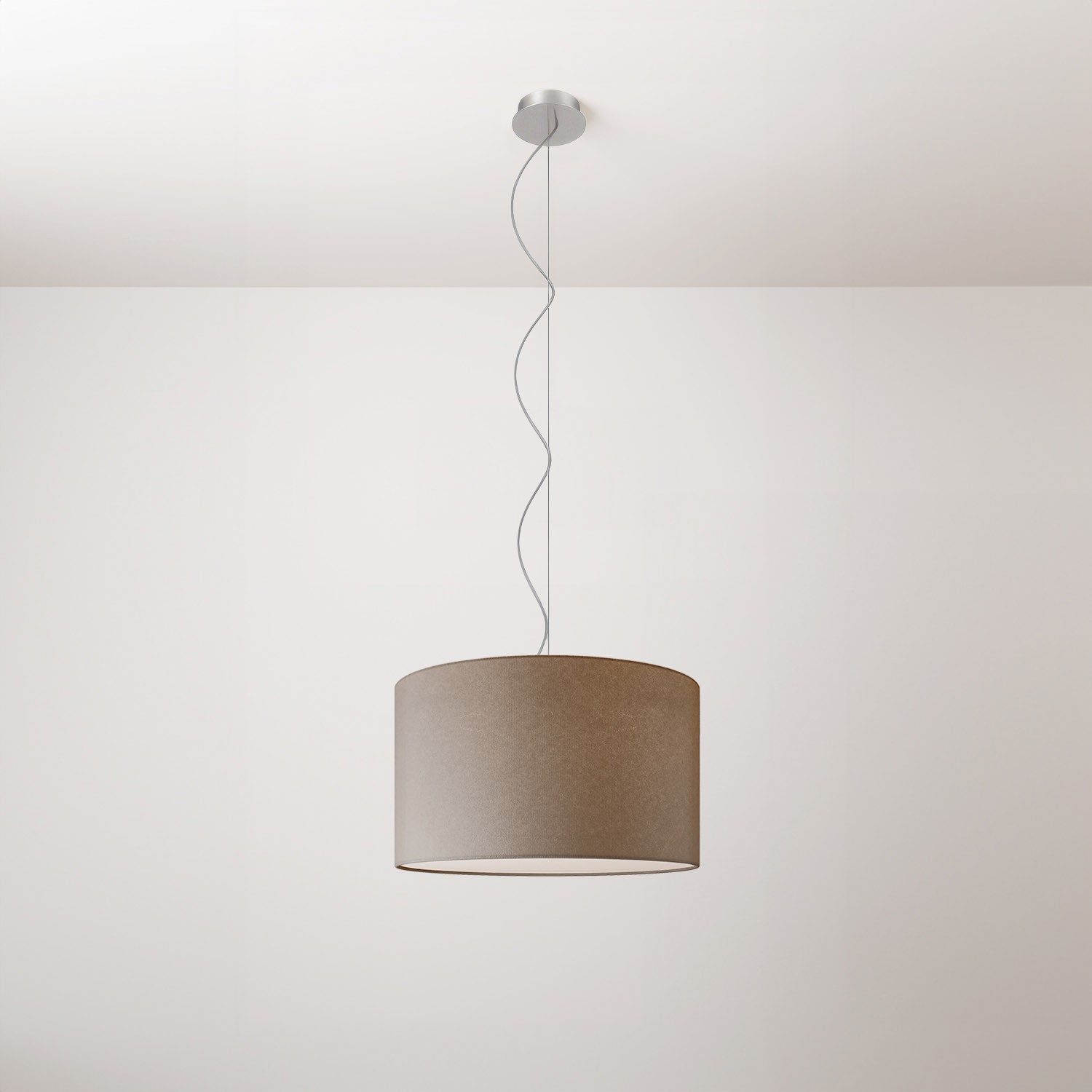 Lampada a sospensione con paralume in tessuto Cilindro Small - Made in Italy