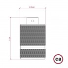 Kit portalampada E27 in alluminio zigrinato a doppia ghiera per paralume