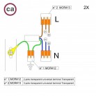 Kit di collegamento WAGO compatibile con cavo 2x per Rosone a 2 fori