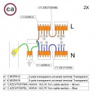 Kit di collegamento WAGO compatibile con cavo 2x per Rosone a 6 fori