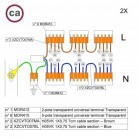 Kit di collegamento WAGO compatibile con cavo 2x per Rosone a 10 fori