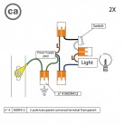 Kit di collegamento WAGO compatibile con cavo 2x per mini rosone ad 1 foro con interruttore