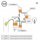 Kit di collegamento WAGO compatibile con cavo 3x per mini rosone ad 1 foro con interruttore