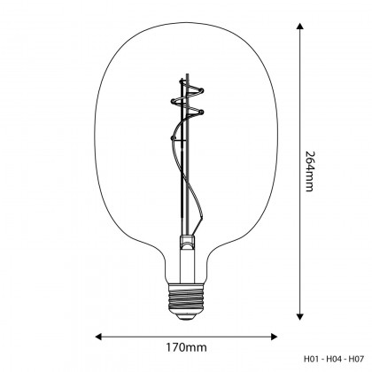 Lampadina LED Dorata Ovale 170 8,8W 806Lm E27 2200K Dimmerabile - H04