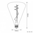 Lampadina LED Dorata Cone 140 8,8W 806Lm E27 2200K Dimmerabile - H06