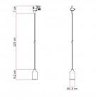 Lampada a sospensione per binario in silicone con cavo tessile