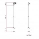 Lampada a sospensione per binario in silicone con cavo tessile