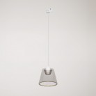 Sospensione per binari con lampadina Ghost a cono smoky