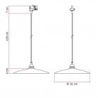 Lampada a sospensione con paralume in ceramica Piatto per binari