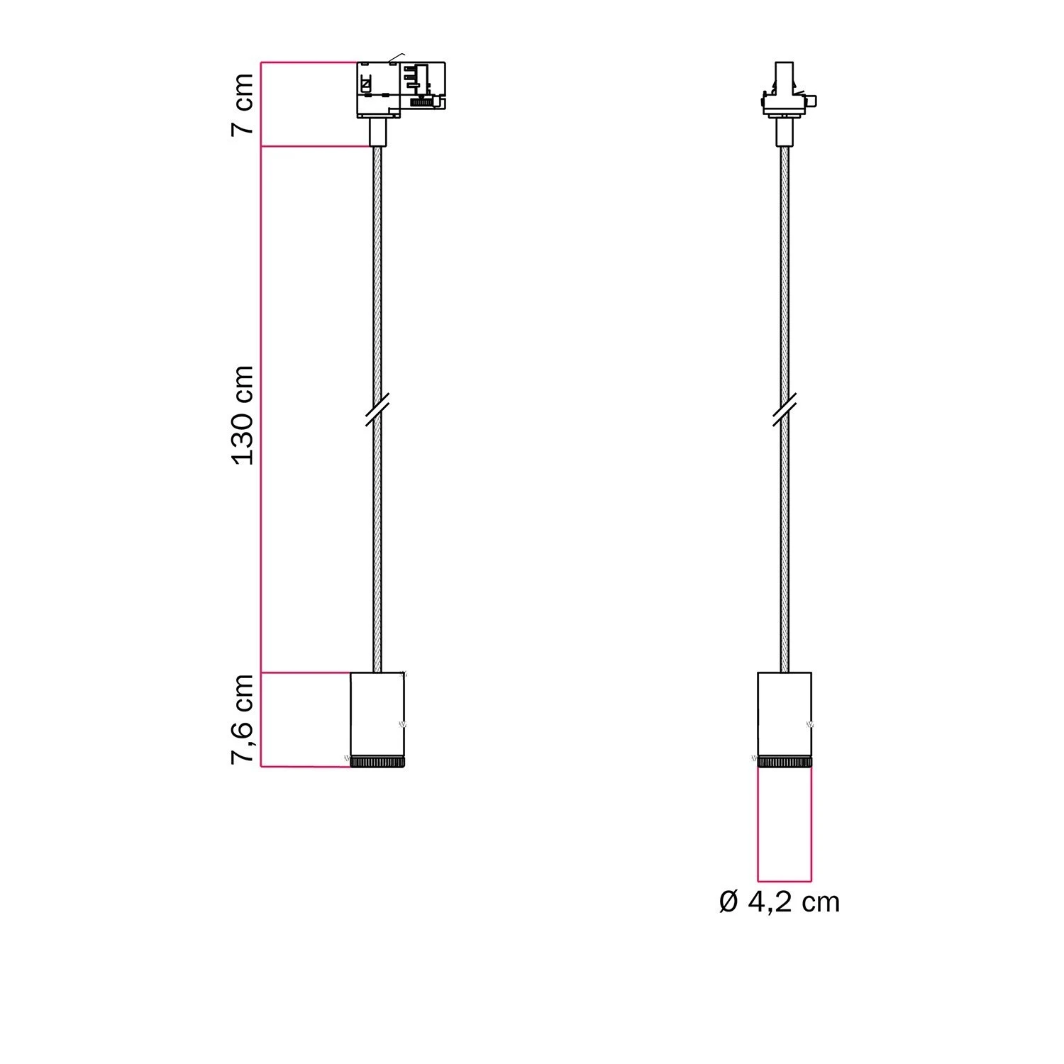 Faretto singolo Mini Spotlight GU1d0 per binari