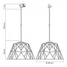 Lampada a sospensione con paralume Dome per binari