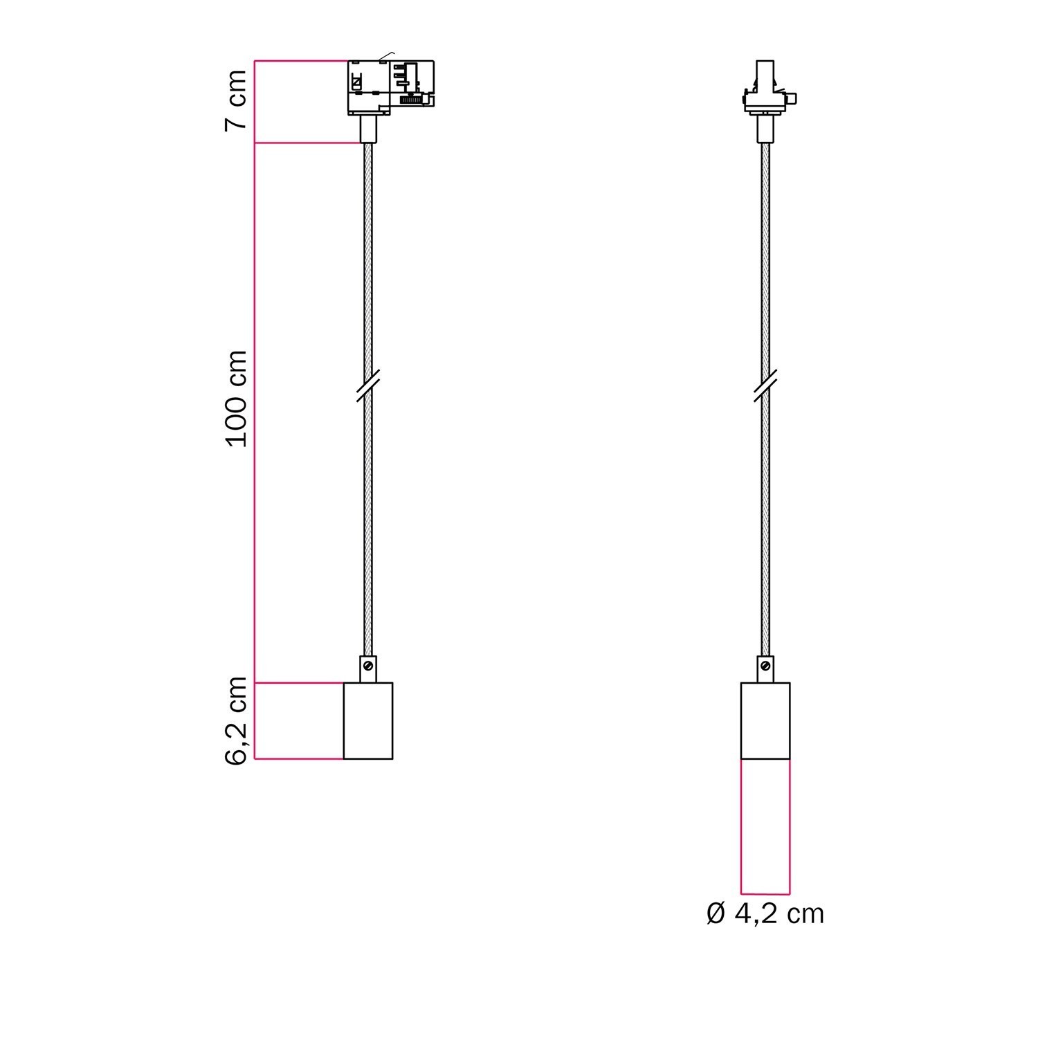 Lampada da soffitto in metallo per binari