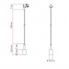 Lampada a sospensione per binario con serracavo da 7cm