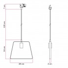 Lampada a sospensione con paralume Duedì Base per binari