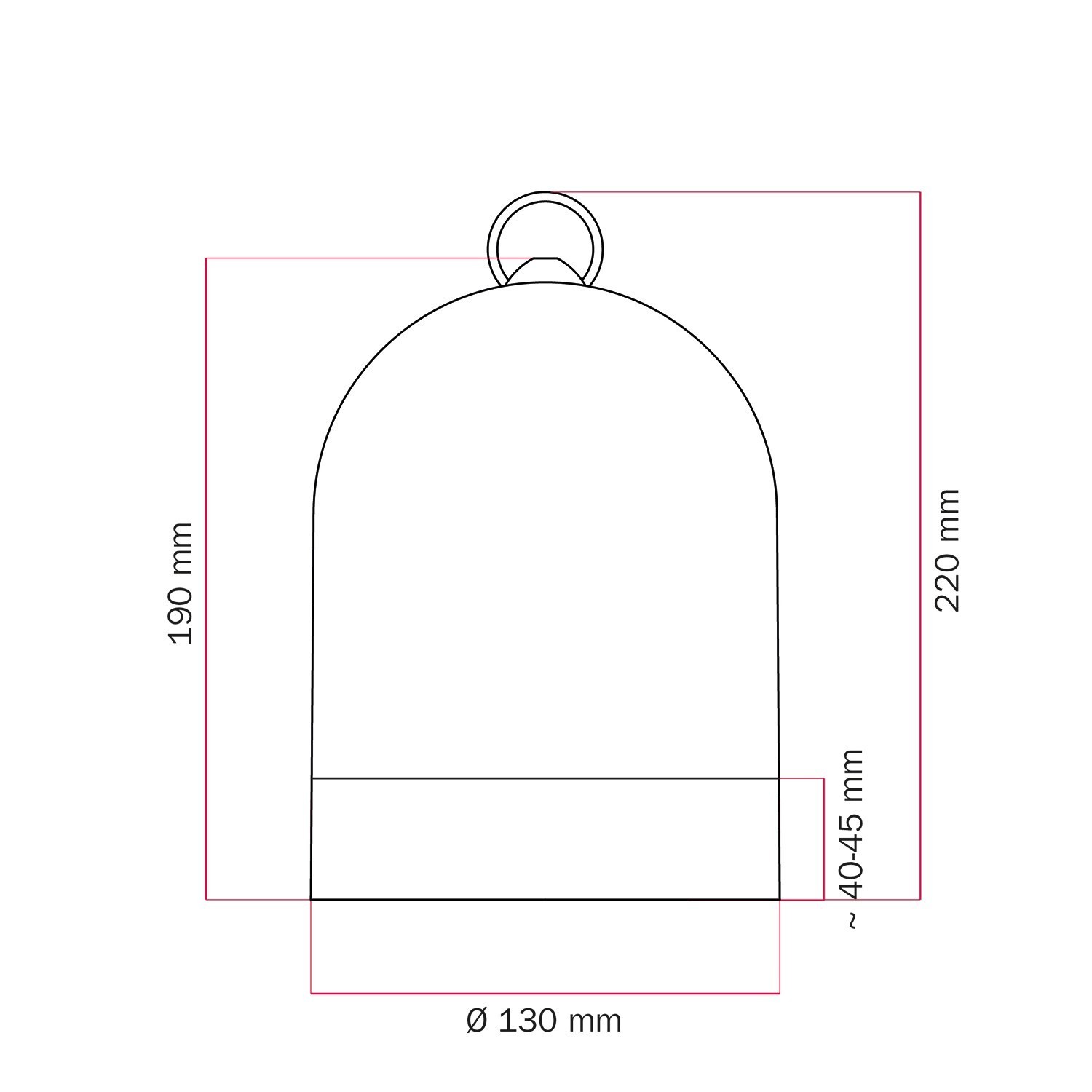 Paralume Campana Mini XS bicolore in ceramica, collezione Materia - Made in Italy