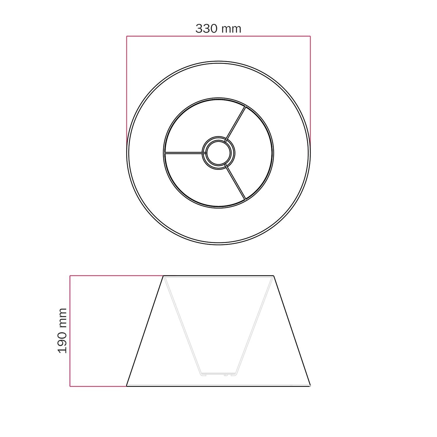 Paralume Impero M in tessuto per lampada da tavolo o applique con attacco E27 - Made in Italy