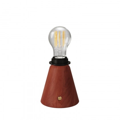 Lampada portatile ricaricabile Cabless11 con lampadina a goccia e predisposizione per paralume - Terracotta