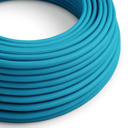 Cavo tessile Blu Ciano lucido - L'Originale Creative-Cables - RM11 rotondo 2x0,75mm / 3x0,75mm