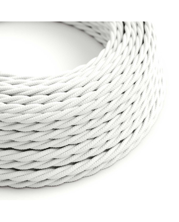 Cavo tessile Bianco Ottico lucido - L'Originale Creative-Cables - TM01 trecciato 2x0,75mm / 3x0,75mm