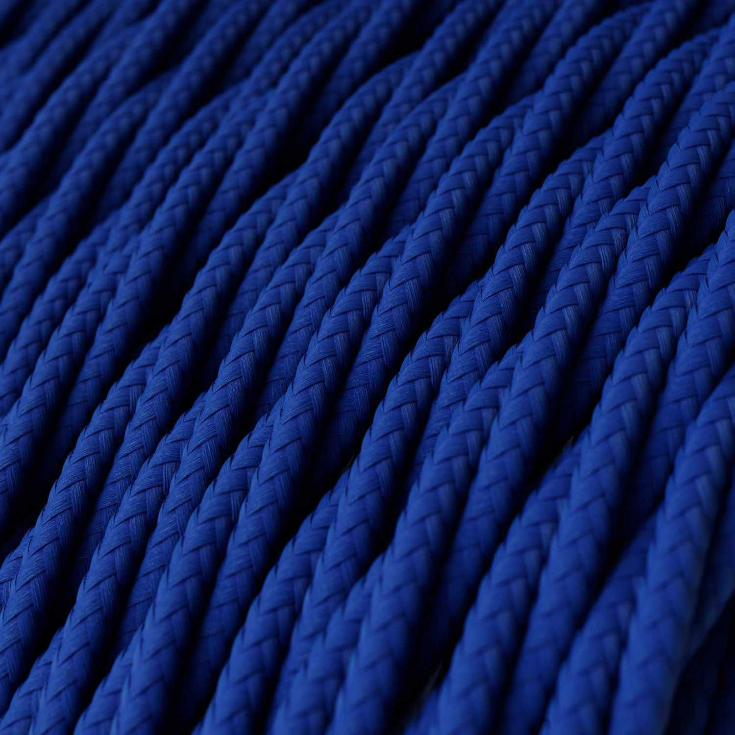 Cavo elettrico tessile trecciato e lucido Classic Blue - L'Originale Creative Cables, per impianti a vista di design - TM12