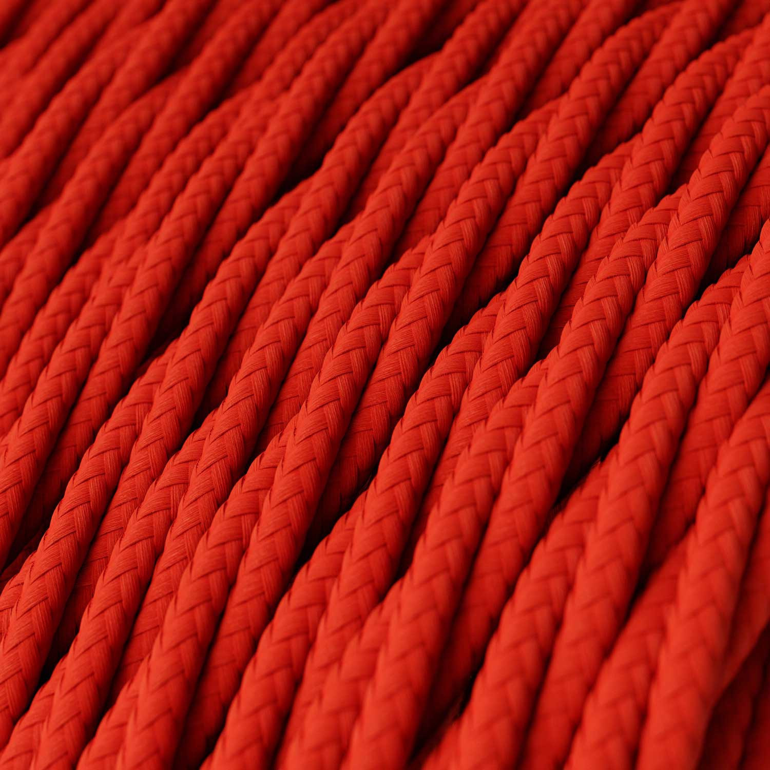 Cavo tessile Rosso Fuoco lucido - L'Originale Creative-Cables - TM09 trecciato 2x0,75mm / 3x0,75mm
