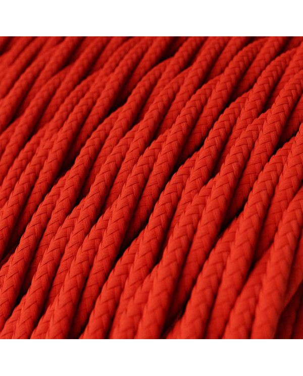 Cavo tessile Rosso Fuoco lucido - L'Originale Creative-Cables - TM09 trecciato 2x0,75mm / 3x0,75mm
