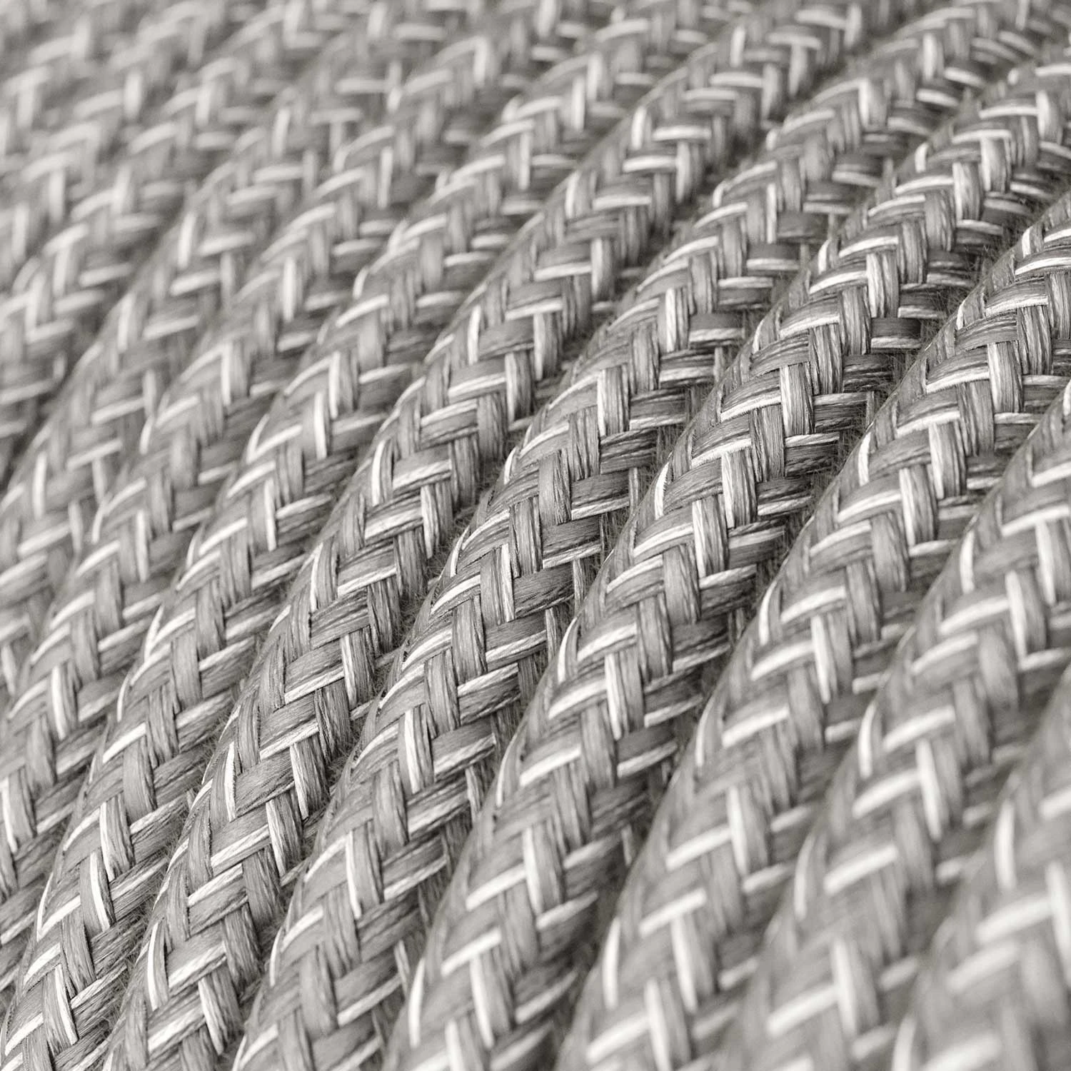 Cavo tessile Grigio Melange in lino - L'Originale Creative-Cables - RN02 rotondo 2x0,75mm / 3x0,75mm